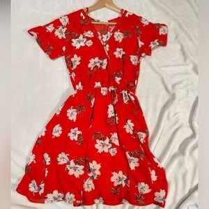 Floral Red Sun Dress Sienna Sky